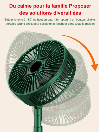 Ventilateur de table télescopique pliable avec chargeur USB (remise de dernière heure)