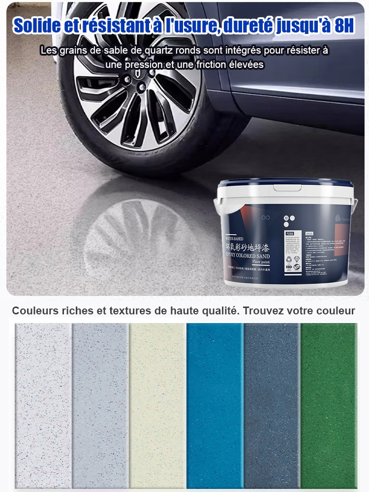 Peinture pour sol imitation marbre, couleur sable époxy