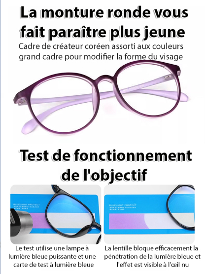 Lunettes de presbytie à zoom automatique bleu