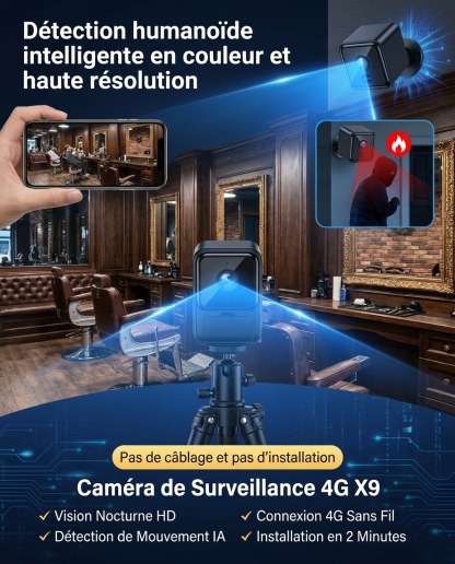 Caméra de surveillance intelligente à distance 4G🌈Cryptage des données, installation en 10 secondes 💖Aucun Wi-Fi, ni alimentation, ni câble réseau requis.🌱Données illimitées, espace de stockage généreux💡