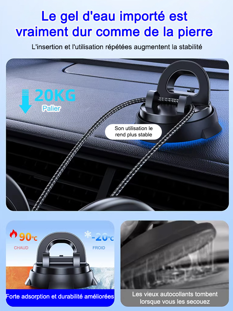 Console multifonction à ventouse intelligente avec support de téléphone de navigation