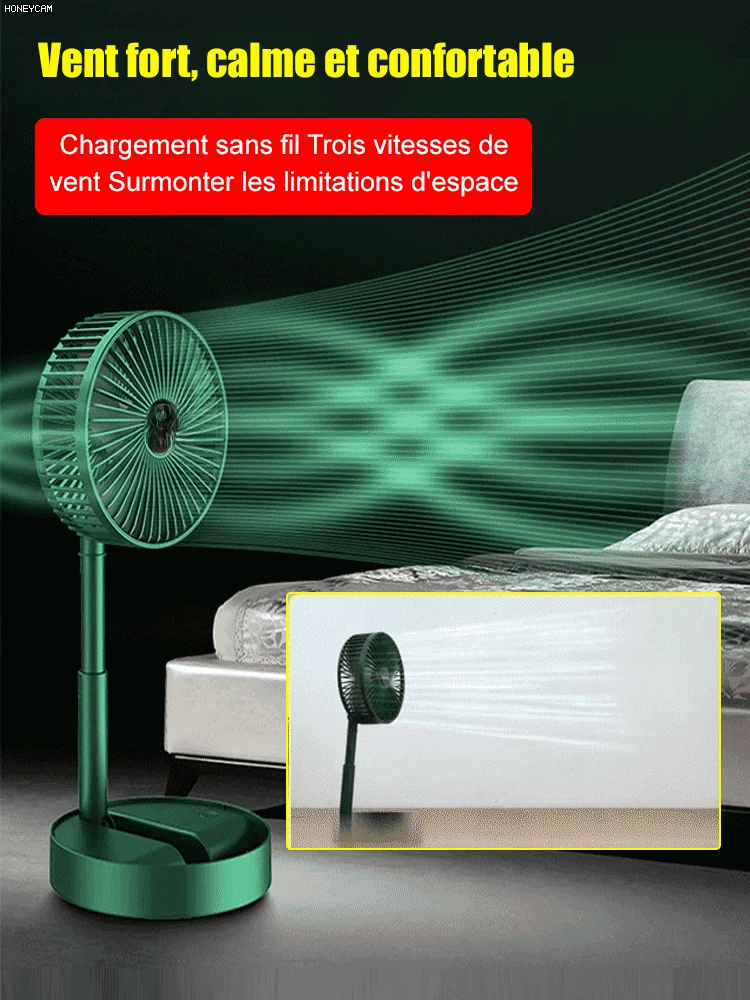 Ventilateur de table télescopique pliable avec chargeur USB (remise de dernière heure)