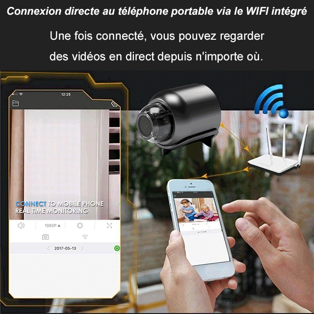 Caméra de surveillance intelligente WiFi à distance