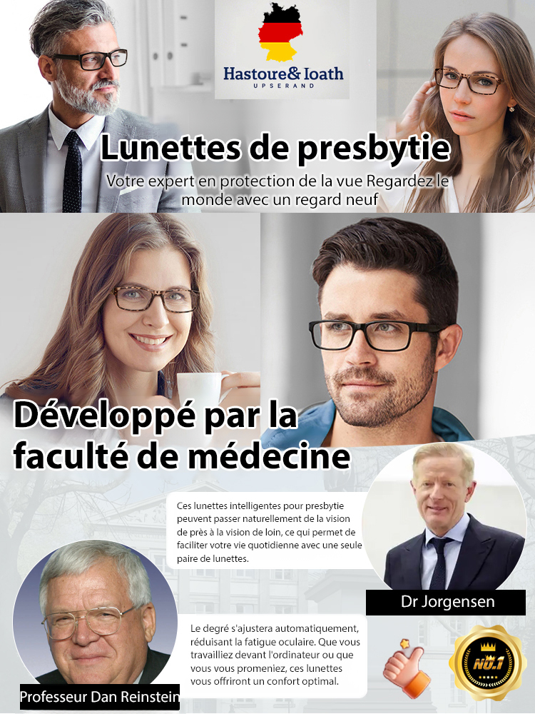 Lunettes de presbytie à zoom automatique bleu