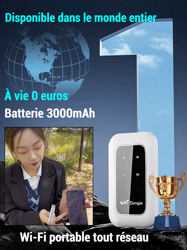 WiFi portable universel, prêt à l'emploi, gratuit à vie