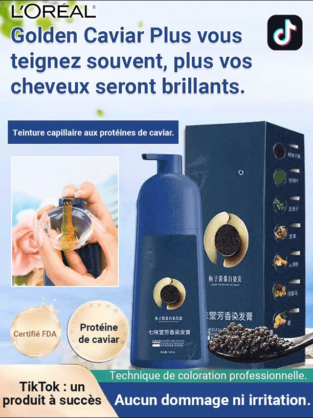 Coloration capillaire protéinée au caviar Zhi Huashi
