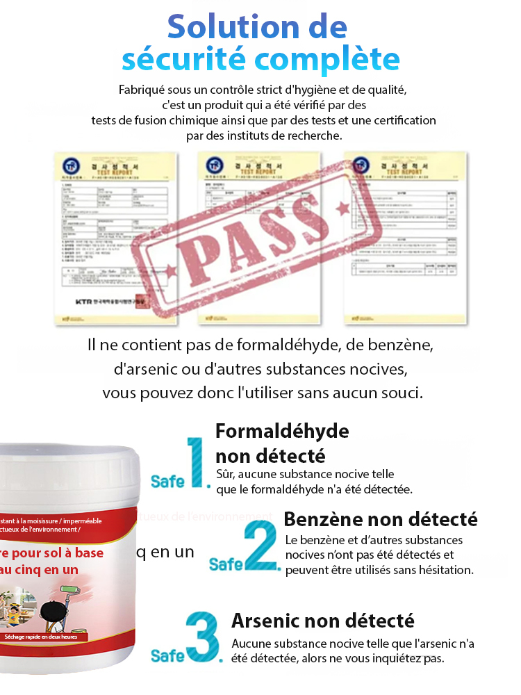 Peinture imperméabilisante 5 en 1 sans formaldéhyde à séchage rapide en 2 heures