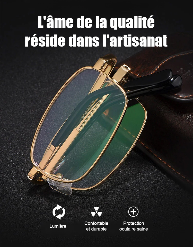 Lunettes de lecture pliables anti-lumière bleue（Autofocus IA）