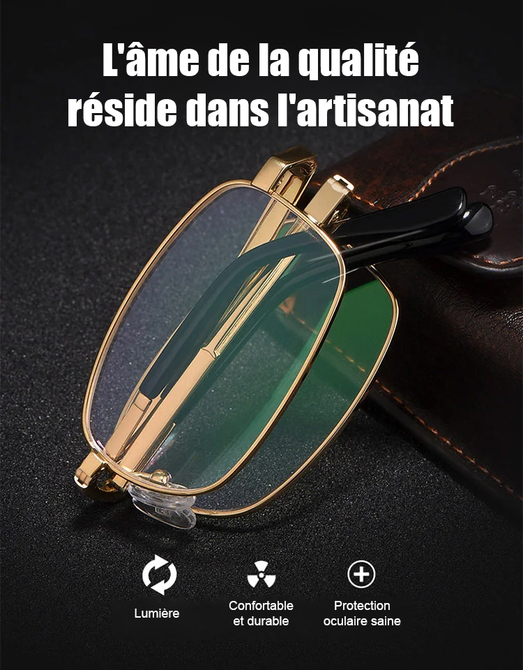 Lunettes de lecture pliables anti-lumière bleue（Autofocus IA）