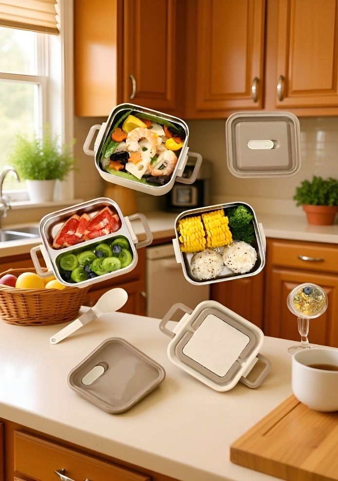 Szczelny lunch box z przegródkami