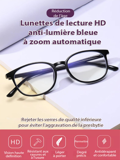 Lunettes de presbytie à zoom automatique bleu