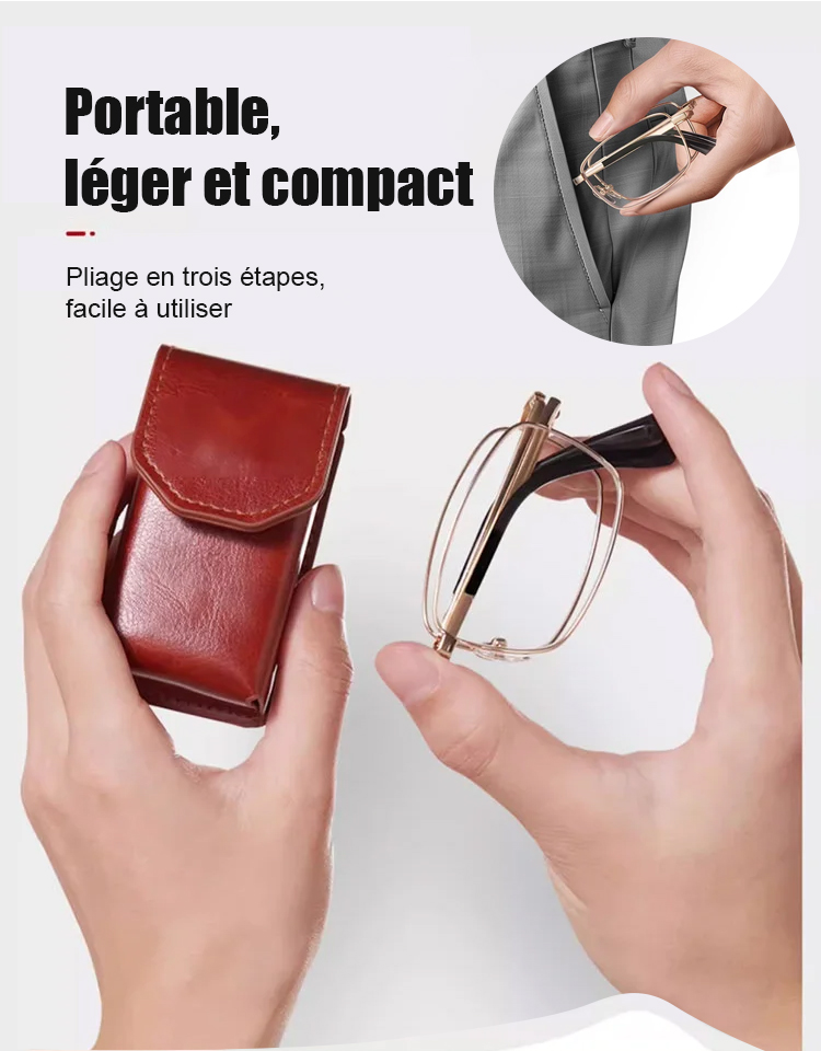 Lunettes de lecture pliables anti-lumière bleue（Autofocus IA）