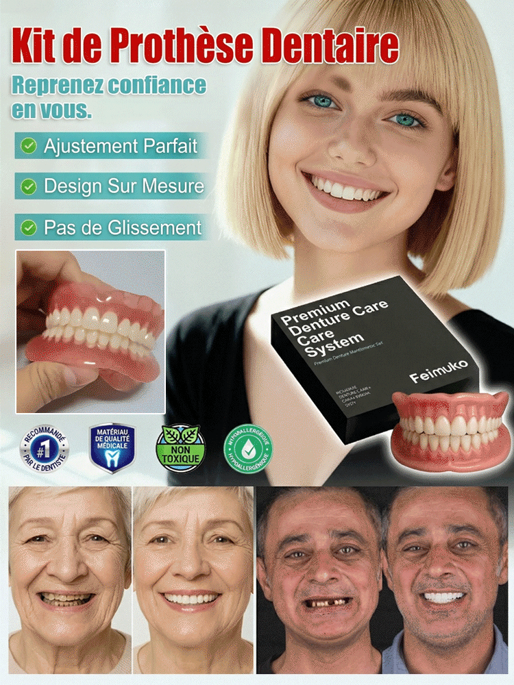 Kit de décoration pour prothèses dentaires à ajustement confortable