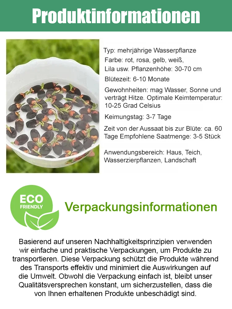 【Normale Blüte bis -20℃ möglich】Winter-Zierlotussamen für die Hydrokultur