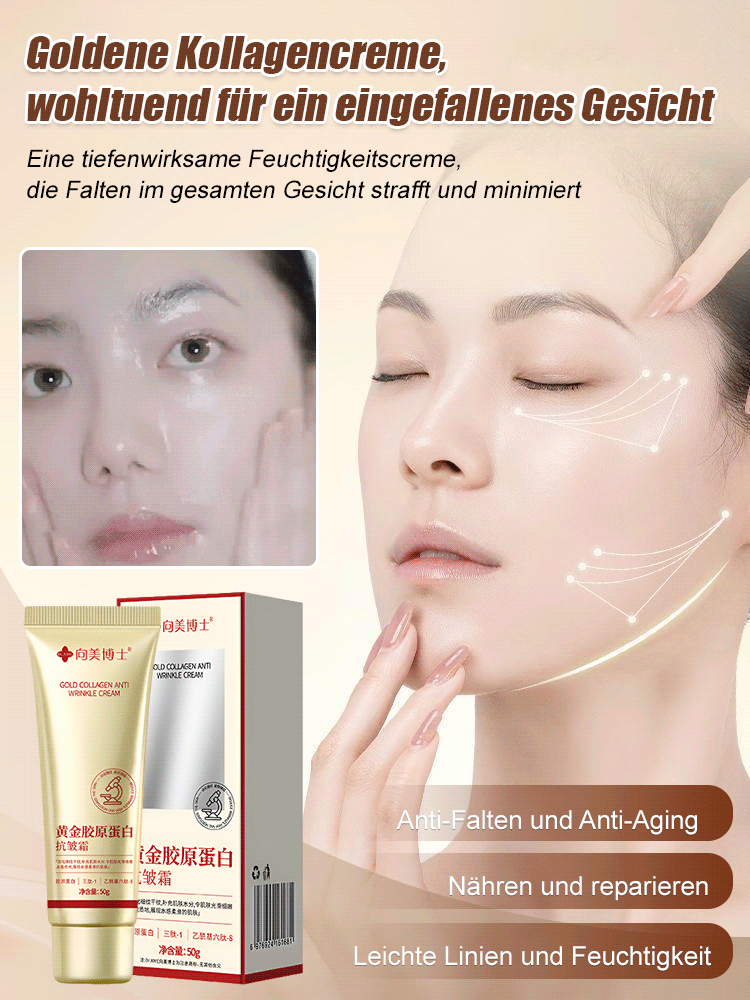 Goldene Kollagen-Anti-Falten-Creme