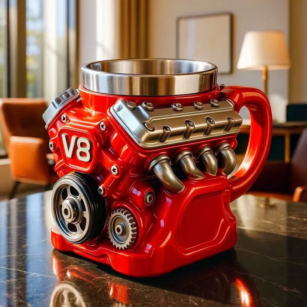V8-Motor-Tasse Dekorative Tasse
