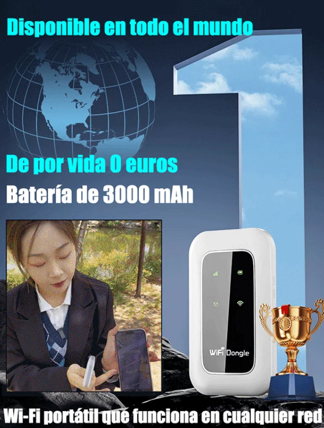 【Encender y usar, gratis de por vida】WiFi portátil universal