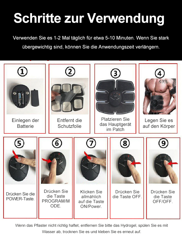 Intelligentes Puls-Massagegerät. Muskelentspannung, Fettabbau und Muskelaufbau in einem