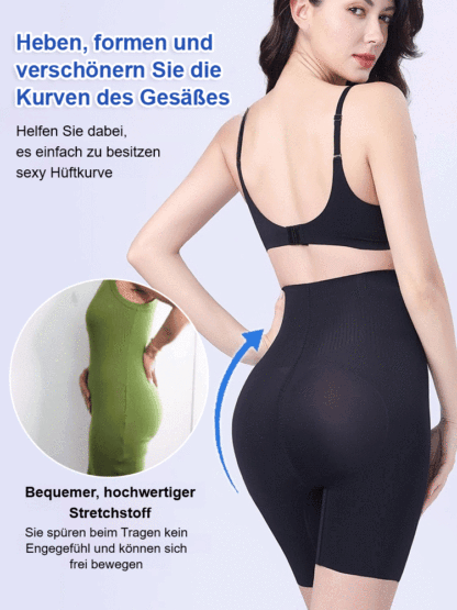 Schwarze Bandage zur Bauchkontrolle, Gesäßstraffung und Körperformung