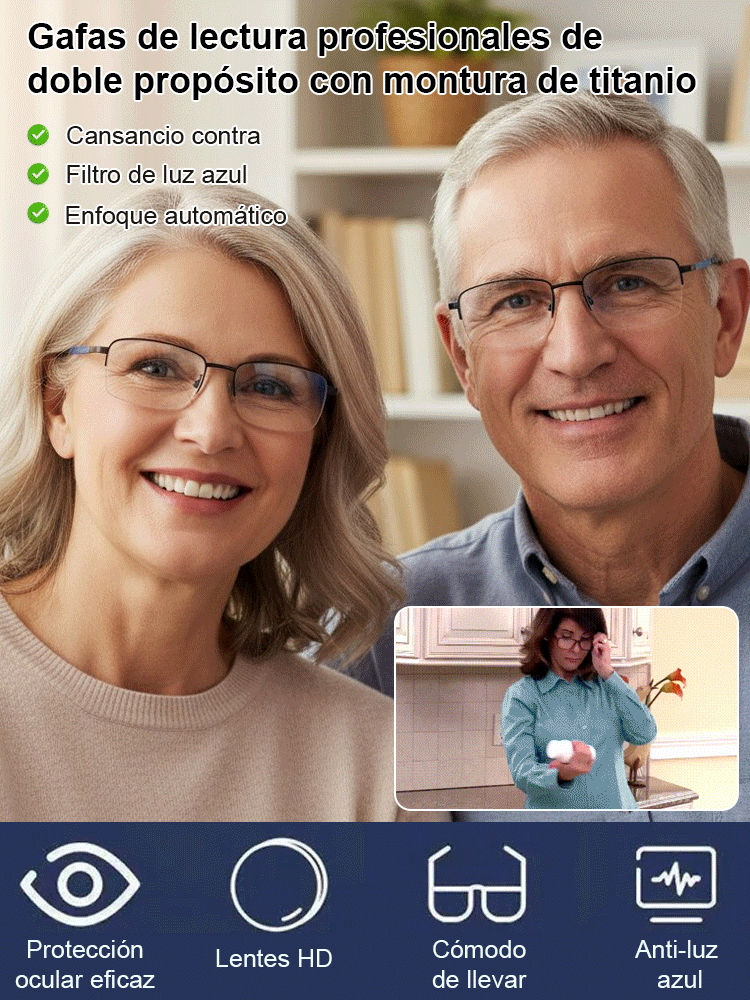 Gafas de lectura profesionales de titanio para cerca y lejos