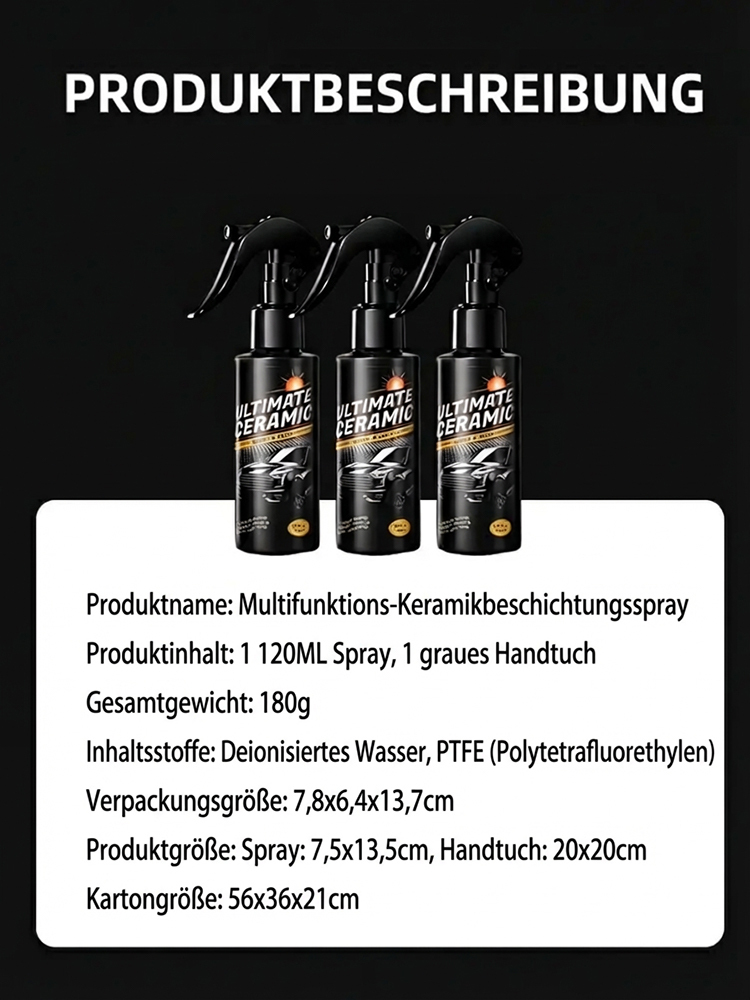Ultimatives Keramik-Glanzbeschichtungsspray für Fahrzeuge
