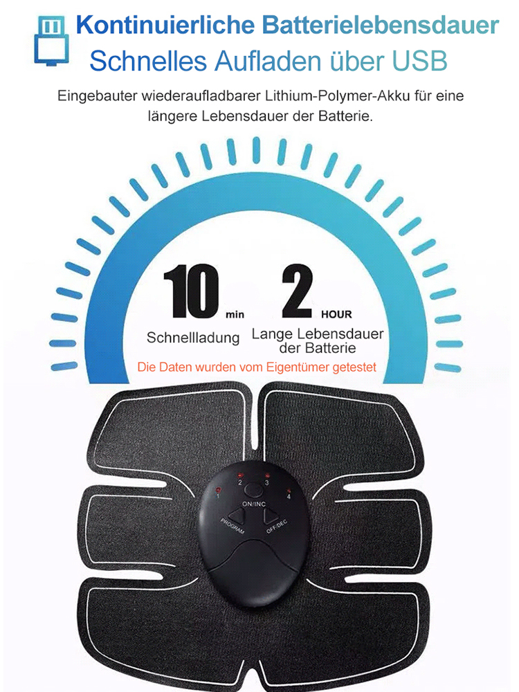 Intelligentes Puls-Massagegerät. Muskelentspannung, Fettabbau und Muskelaufbau in einem