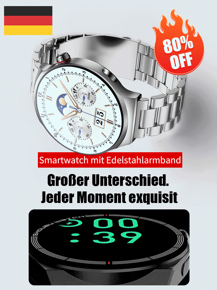 Blutzuckeruhr mit Stahlband