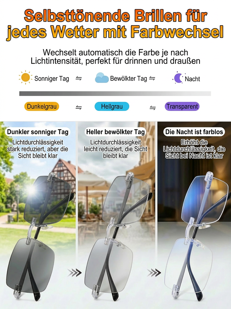 Selbsttönende Blaulichtfilter-Lesebrille