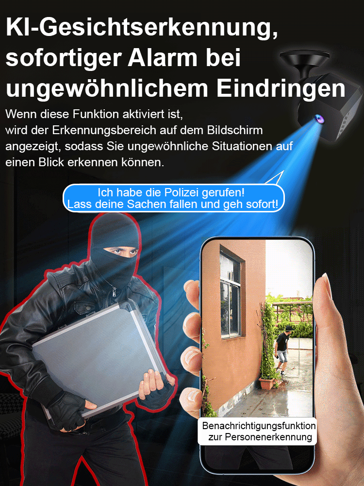 Die autarke KI-Kamera: 100% kabellos, ohne Internet. Deutsche Spitzentechnologie für Ihr Zuhause