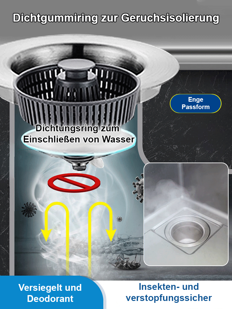 Sieb für Küchenspüle gegen Verstopfung