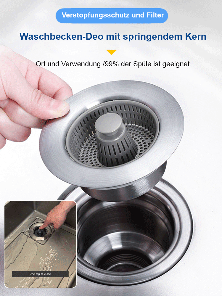 Sieb für Küchenspüle gegen Verstopfung