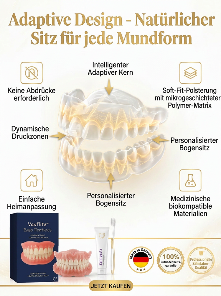 【Nr. 1 in der Mundpflege】Hochwertiges   maßgeschneidertes Komplettset für Vollprothesen