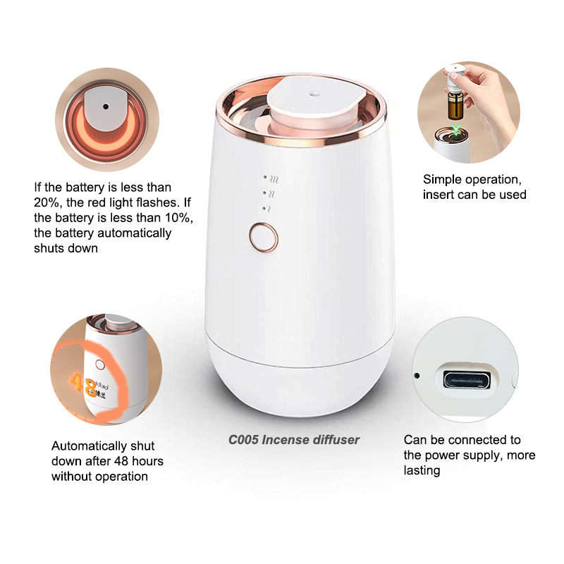 Wholesale Mini Plastics10ML Car Essential Oil Diffuser USB Rechargeable air Scent Machine Electric Perfume Diffuser for Car