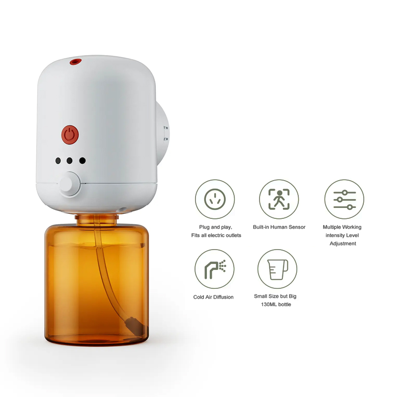 Factory Plastics 130ML Cold Atomization Fragrance Oil Diffuser Waterless Bluetooth Control Wall Plug-in Aroma Diffuser for Hotel