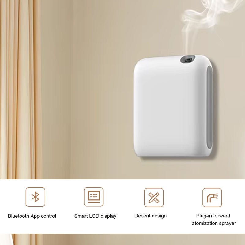 Battery Aromatherapy Machine Electric Scent Diffuser with Bluetooth Control Wall Mounted Nebulizer Waterless Essential Oil Spray