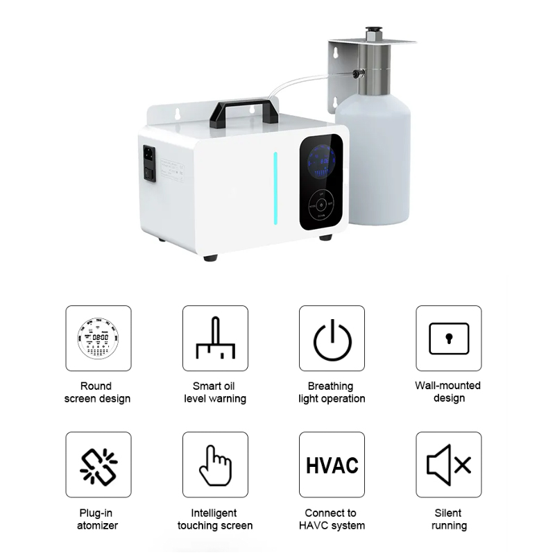 Hot-sale Metal 2000ML Large Area Smart Aromatherapy Diffusers bluetooth Contrlos Commercial Hvac Diffuser Machine for Scent