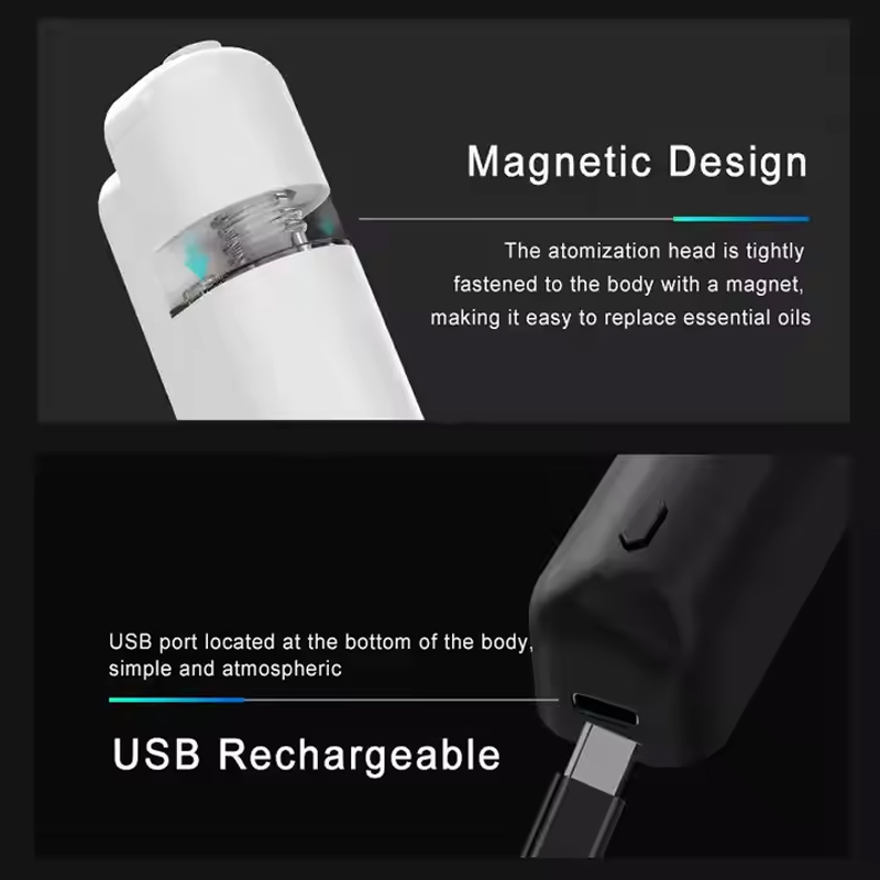 Top Sale Mini Plastics 4ML Car Perfume Diffuser USB Rechargeable Electric Ultrasonic Car Vent Clip Diffuser