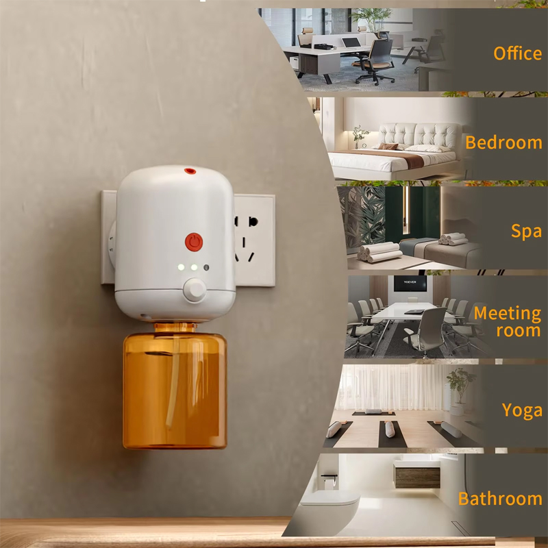 Factory Plastics 130ML Cold Atomization Fragrance Oil Diffuser Waterless Bluetooth Control Wall Plug-in Aroma Diffuser for Hotel