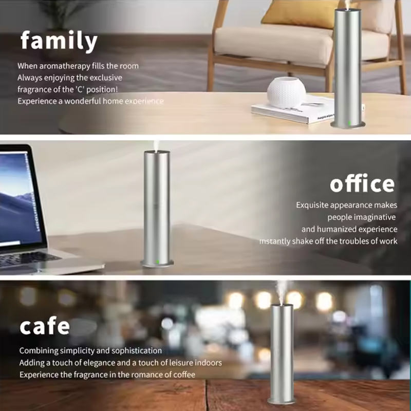 High Quality Metal 120ML Home Essential Oil Diffuser Waterless Remote Control Desktop Tower Aroma Diffuser for Home