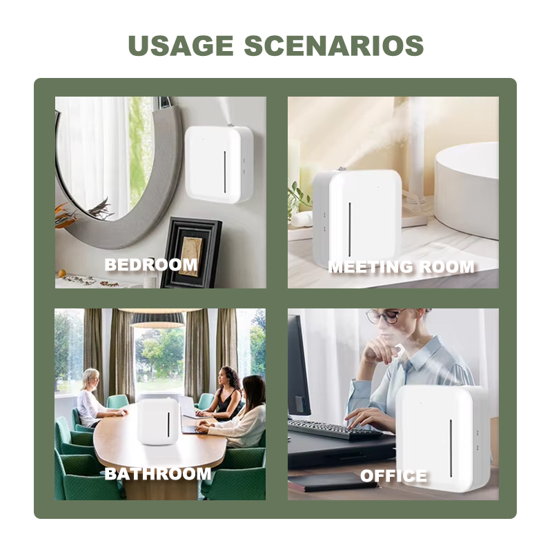 Hot-sale Plastics Home Fragrance Oil Diffuser Machine 150ML Waterless bluetooth Contrlos Wall Mounted Aroma Diffuser for Hotel