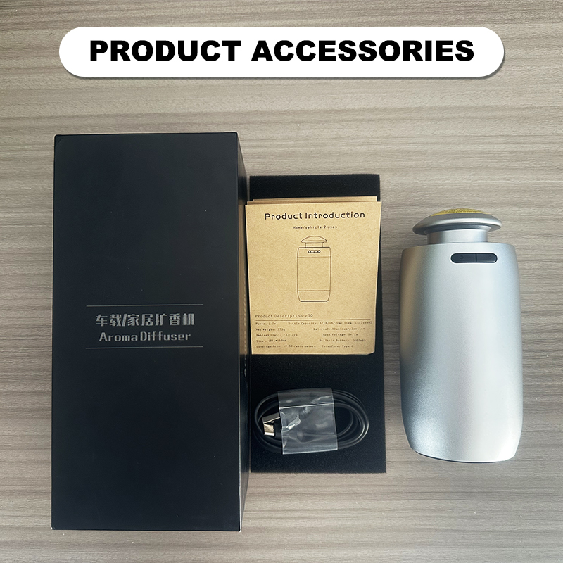 Factory Price Metal Electric Car Aroma Diffuser Rechargeable USB 15ML Waterless Essential Oil Diffuser