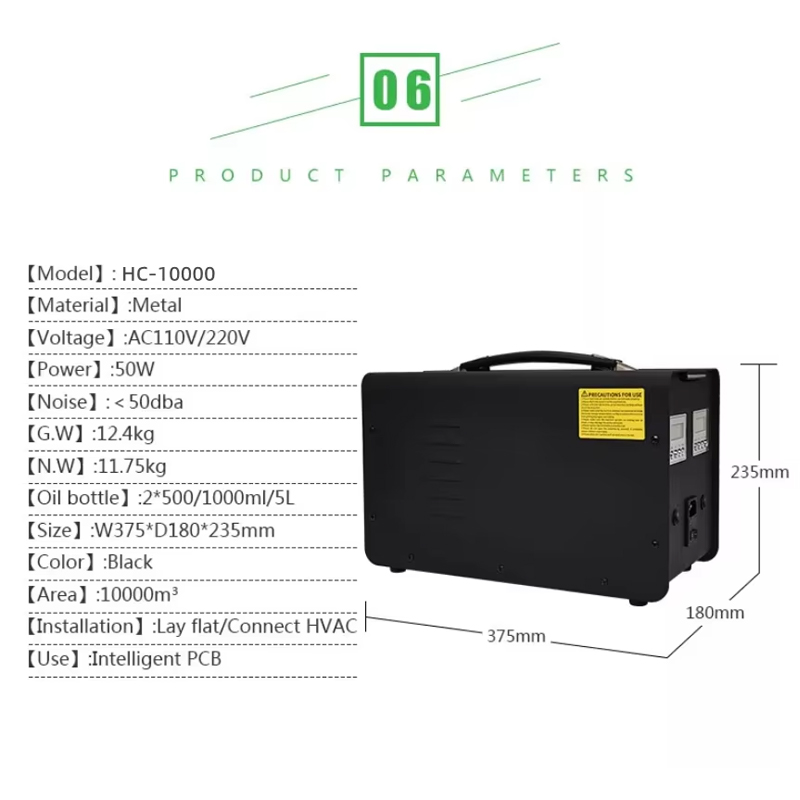 Wholesale Commercial Metal 1000ML Large Area Hvac Scent Diffuser Low Noise Smart Hotel Scent Diffuser Machine