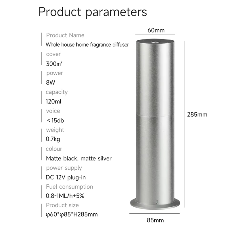 High Quality Metal 120ML Home Essential Oil Diffuser Waterless Remote Control Desktop Tower Aroma Diffuser for Home