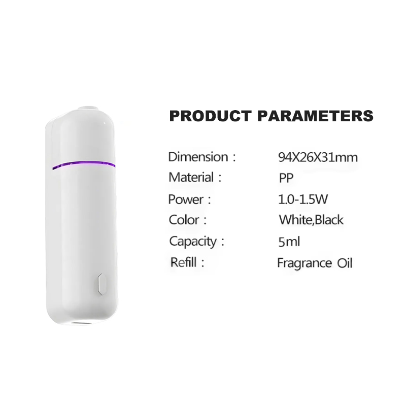 Top Sale Mini Plastics 4ML Car Perfume Diffuser USB Rechargeable Electric Ultrasonic Car Vent Clip Diffuser