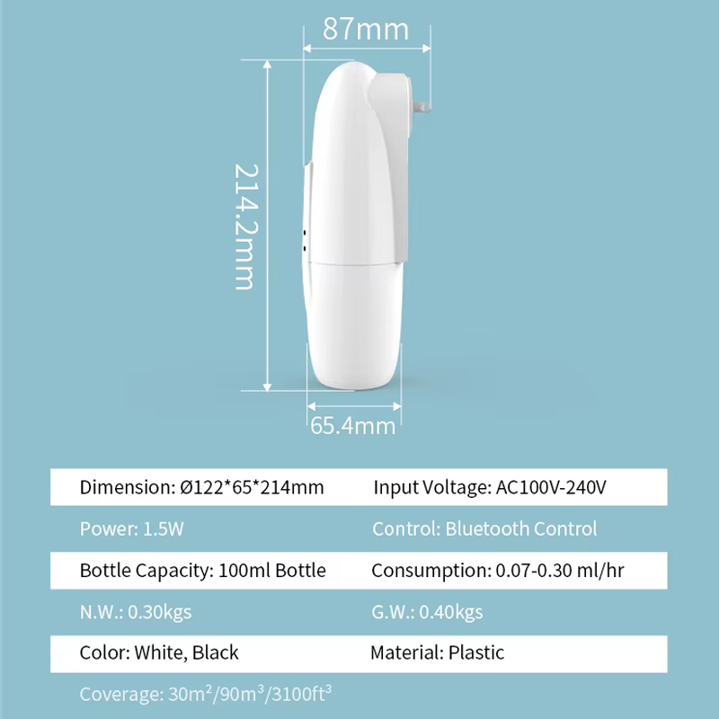 Factory Price Plastics Waterless Tower Scent Diffuser 100ML bluetooth Electric Essential Oil Diffuser for Hotel