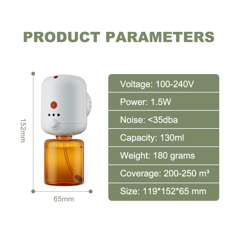 Factory Plastics 130ML Cold Atomization Fragrance Oil Diffuser Waterless Bluetooth Control Wall Plug-in Aroma Diffuser for Hotel