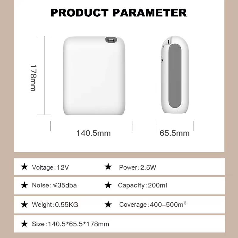 Battery Aromatherapy Machine Electric Scent Diffuser with Bluetooth Control Wall Mounted Nebulizer Waterless Essential Oil Spray