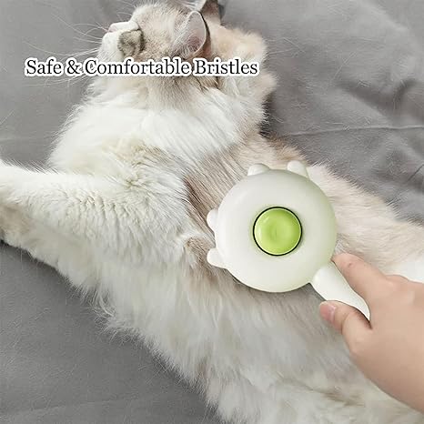 Pet Cat Massage Cleaning Smooth Soft Brush with Release Button