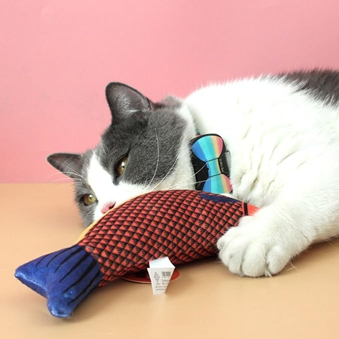 Fish-Shaped Cat Chew Toy: Bite-Resistant Training Plush Toy for Cleaning Teeth, Pet Supplies Accessories