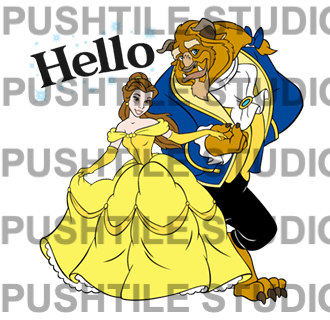  Pre-Release Push Tile Game 2 Player Set（ Beauty And Beast ）65 Tiles